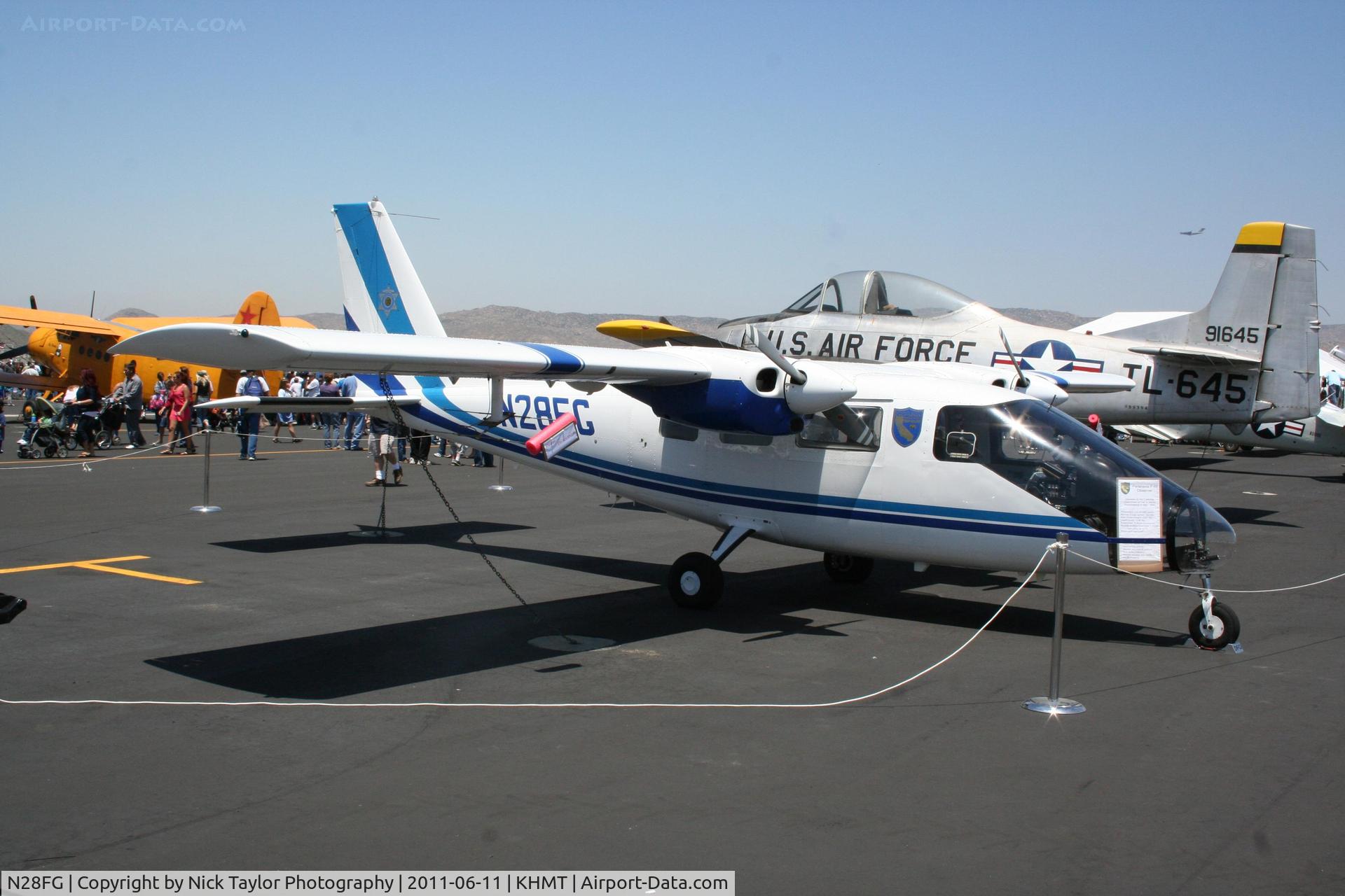 N28FG, 1984 Partenavia P-68 Observer C/N 325-18-OB, On display at the Hemet Airshow