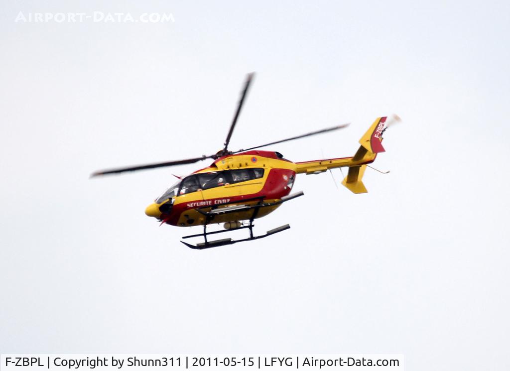 F-ZBPL, Eurocopter-Kawasaki EC-145 (BK-117C-2) C/N 9021, On demo flight during LFYG Airshow 2011