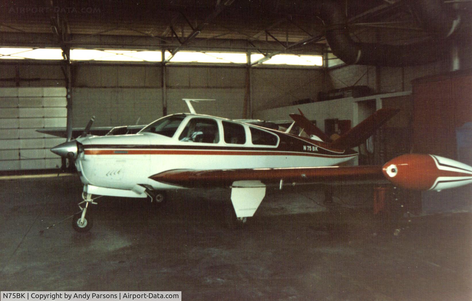 N75BK, 1975 Beech V35B Bonanza C/N D-9807, Scanned print taken many years ago i think in Belgium