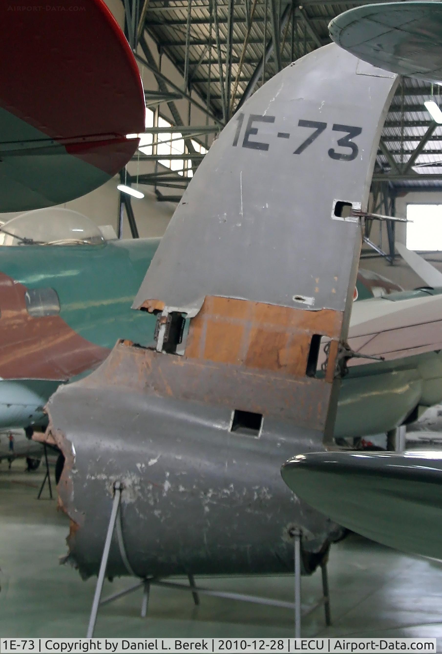 1E-73, Cant Z.506B C/N Not found 1E-73, This is all that remained of the Cant Z 506 piloted by Coronel Franco, chief of the seaplane base at Pollensa, Mallorca, Spain.  The famed aviator perished on his 51st mission.