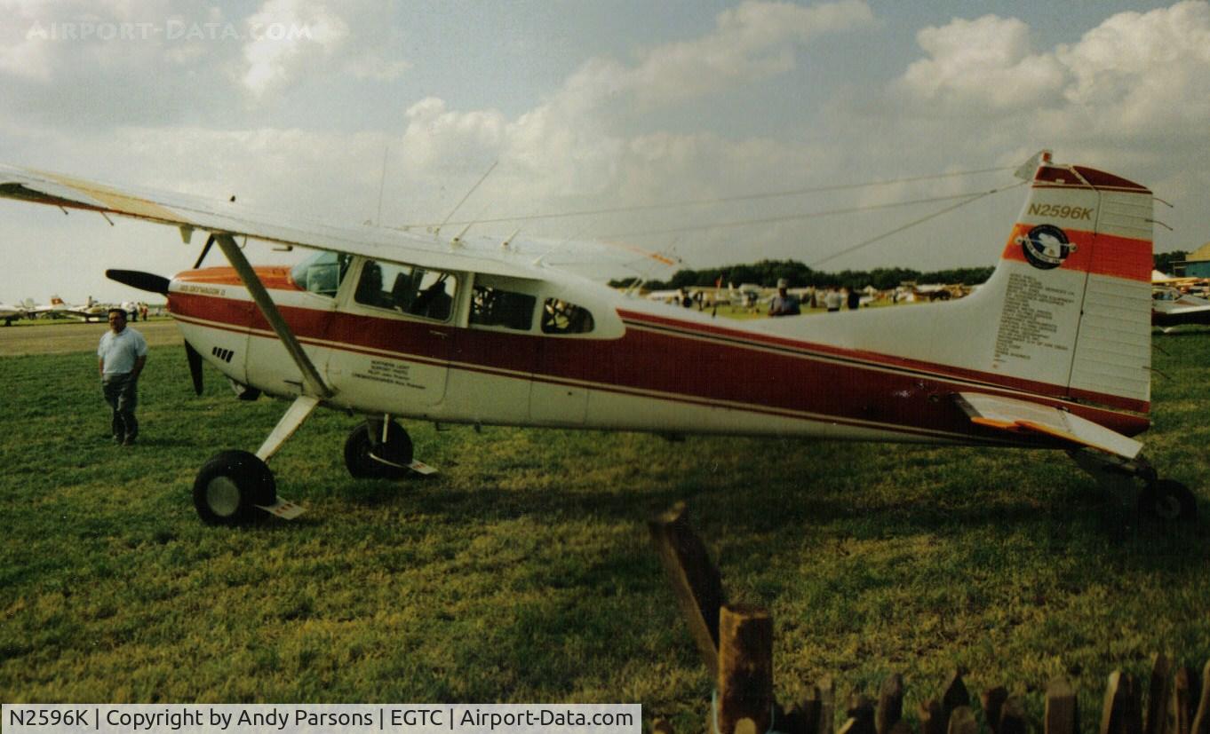 N2596K, Cessna A185F Skywagon 185 C/N 18504257, This Cessna 185 dropped into Cranfield on a round the world flight