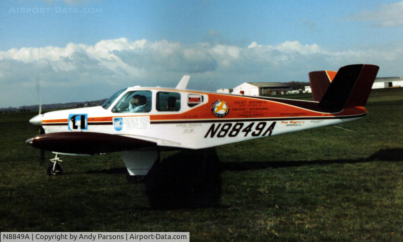 N8849A, 1950 Beech B35 C/N D-2504, Leaving White Waltham for the England Australia Air Race