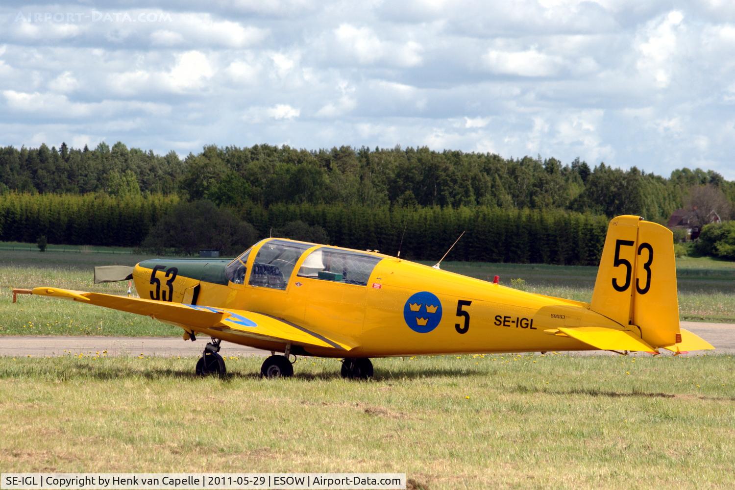 SE-IGL, 1953 Saab Sk.50B Safir (91B) C/N 91-262, Saab Safir parked at Västerås Hässlö airport, Sweden.