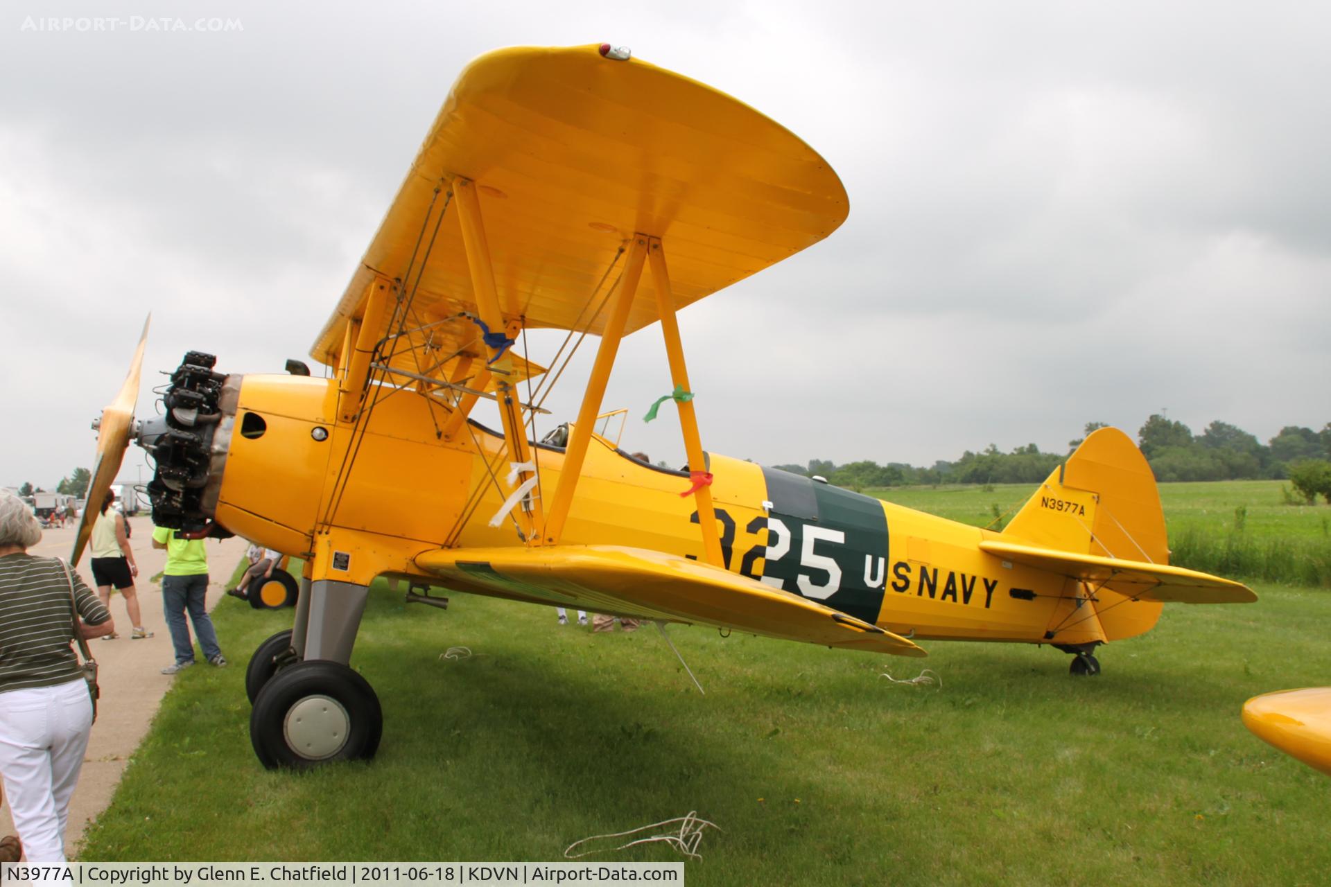 N3977A, 1983 Boeing 75 C/N AR-27, At the Quad Cities Air Show, N2S-3