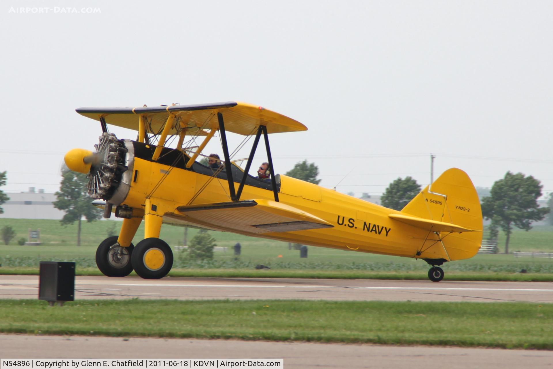 N54896, 1942 Boeing A75L300 C/N 75-1332, At the Quad Cities Air Show.  N2S-2 BuNo 3555