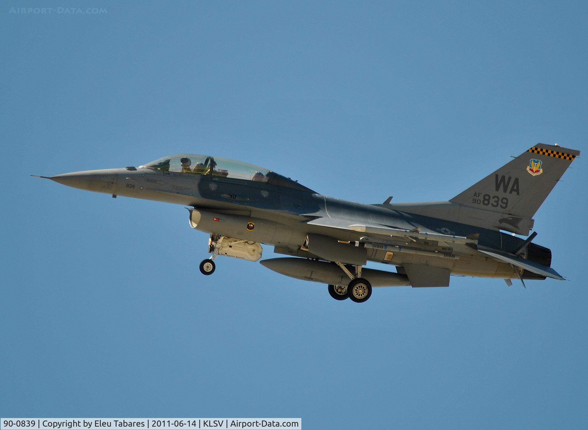 90-0839, General Dynamics F-16DM Fighting Falcon C/N CD-6, Taken during Green Flag Exercise at Nellis Air Force Base, Nevada.