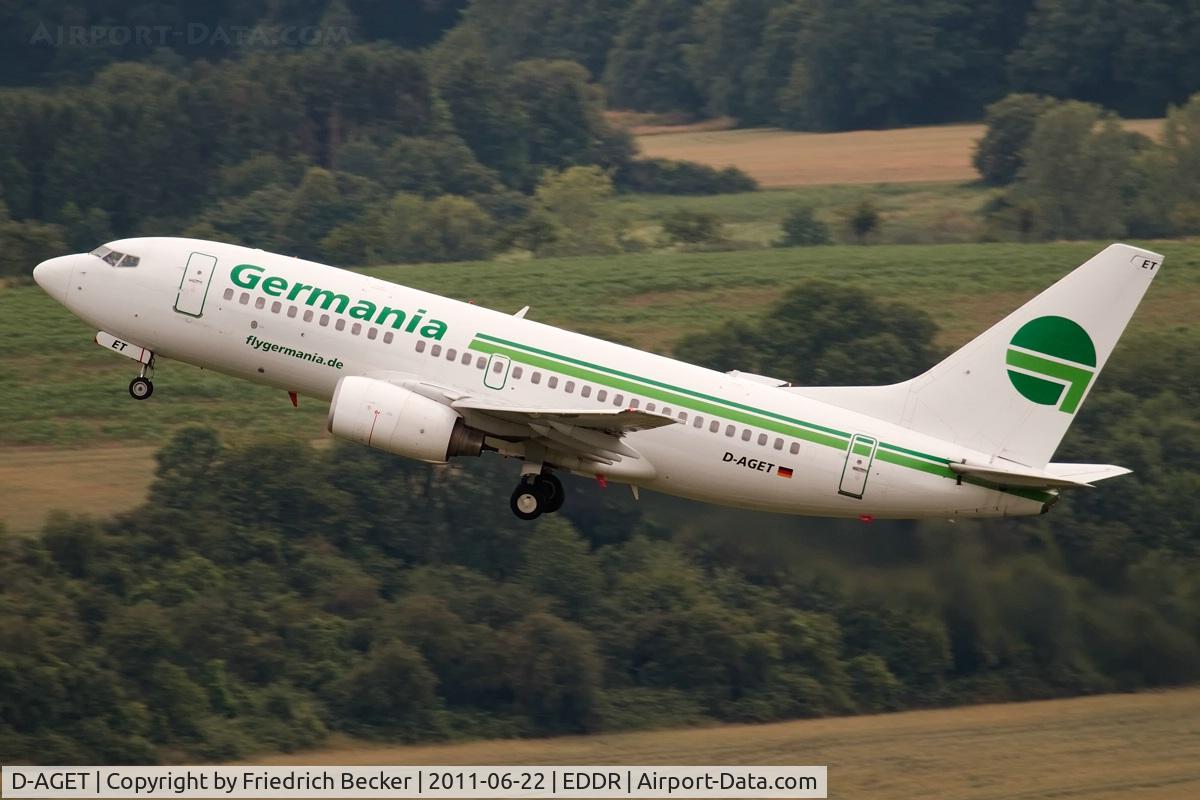 D-AGET, 1998 Boeing 737-75B C/N 28109, GTQ 6W departure to Palma de Mallorca