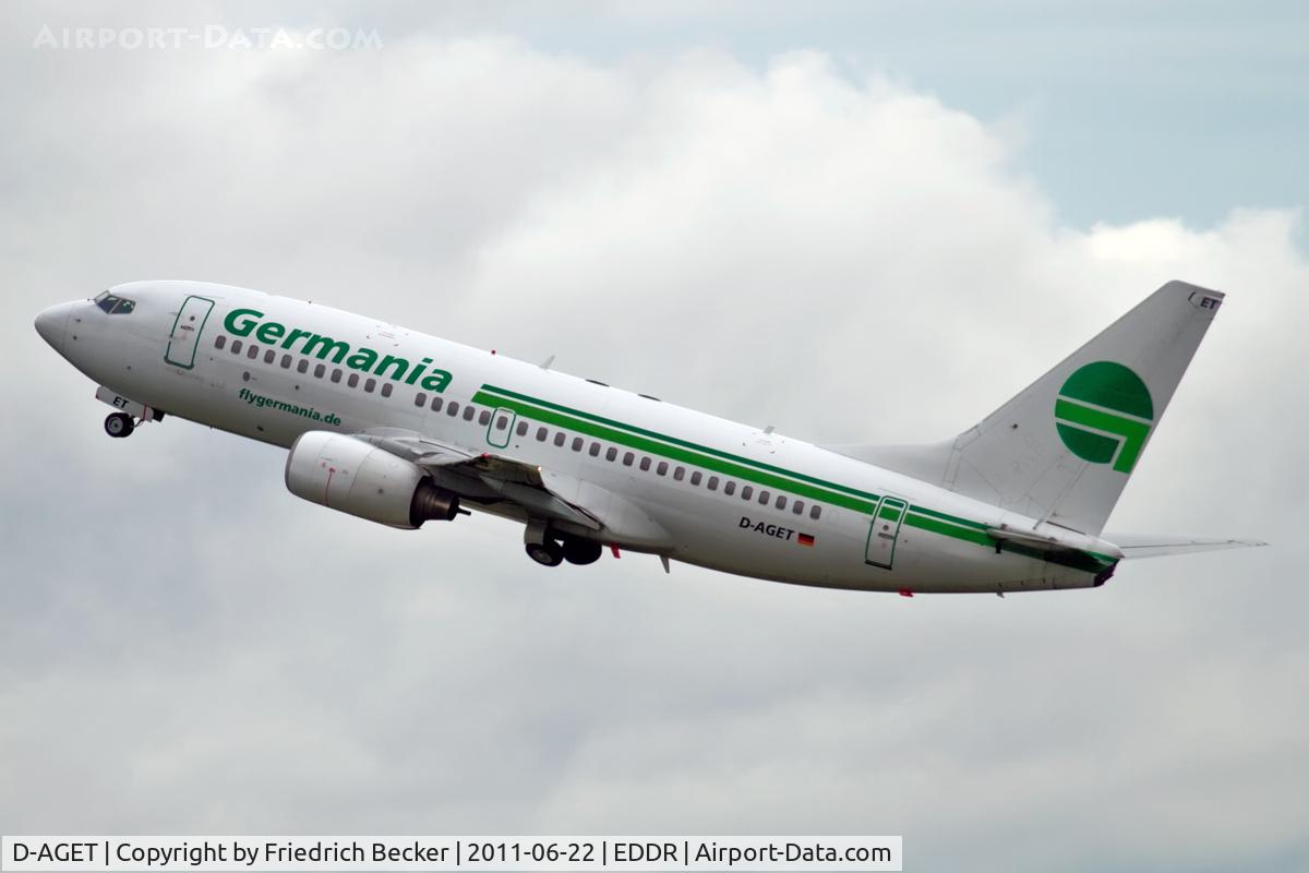 D-AGET, 1998 Boeing 737-75B C/N 28109, GTQ 6W departure to Palma de Mallorca
