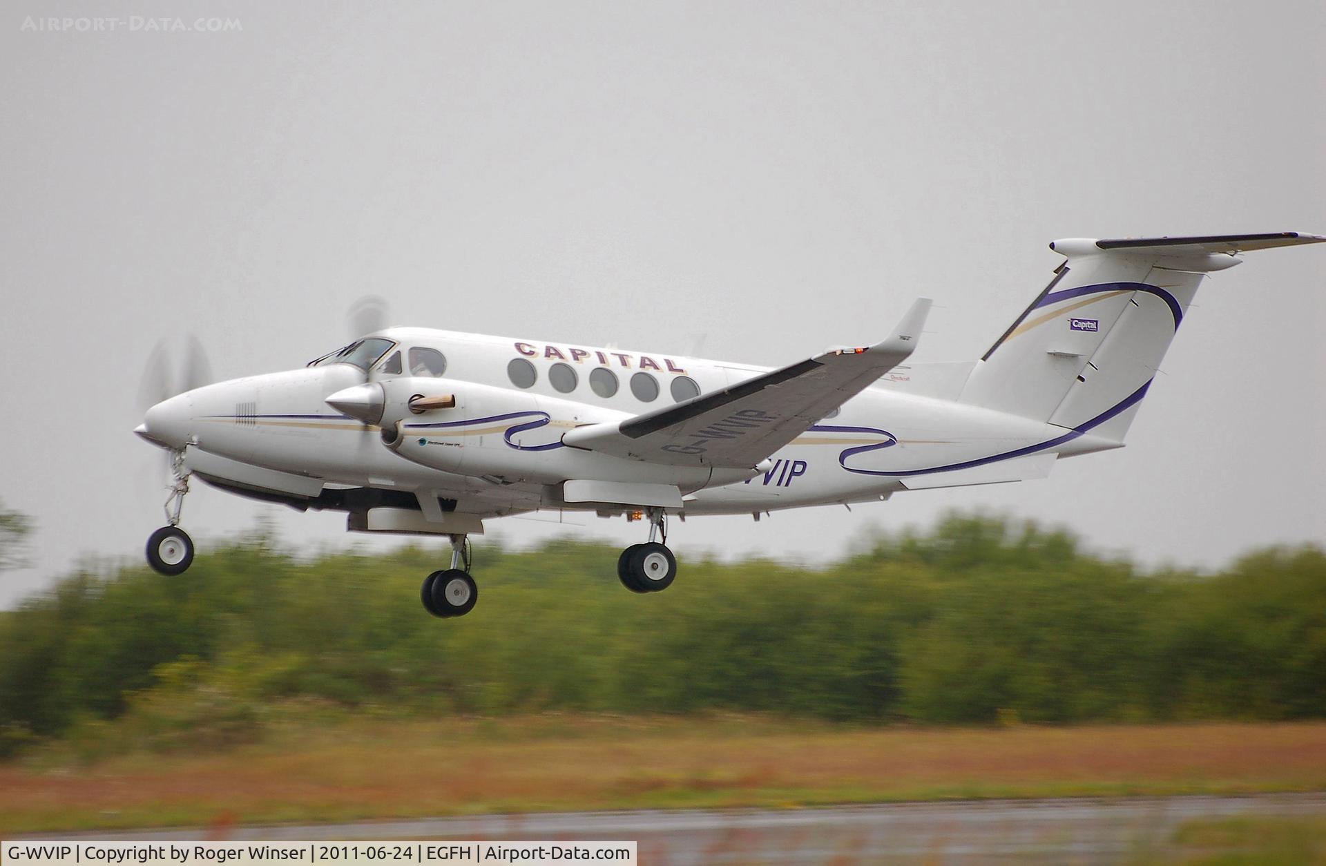 G-WVIP, 1980 Beech 200 Super King Air C/N BB-625, Capital Air Charter's Super King Air departing Runway 22