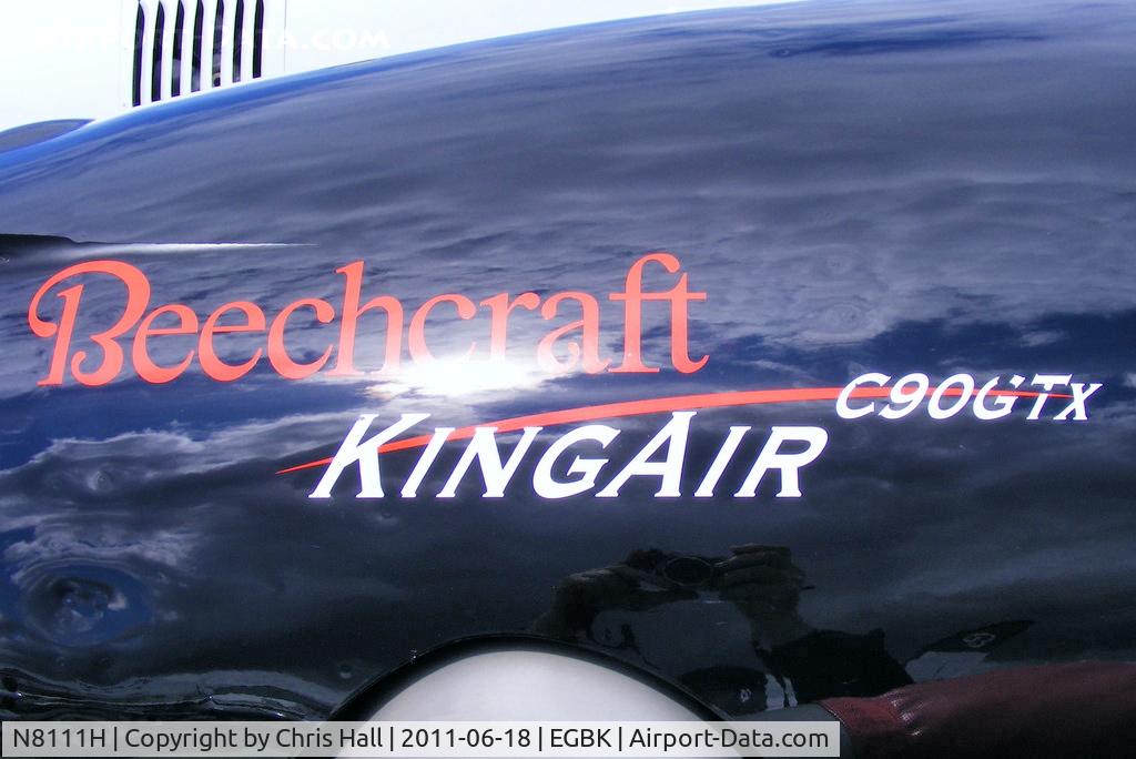 N8111H, Hawker Beechcraft C90GTI King Air C/N LJ-2011, on the engine cover