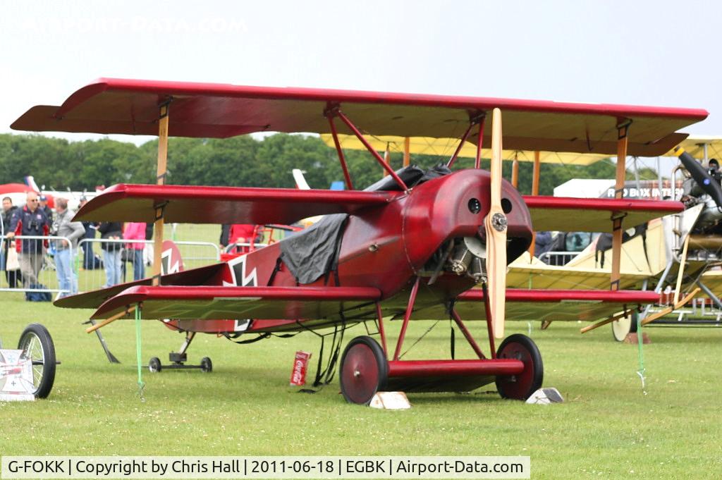 G-FOKK, 2006 Fokker Dr.1 Triplane Replica C/N PFA 238-14253, at AeroExpo 2011