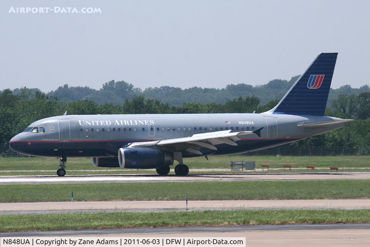 N848UA, 2002 Airbus A319-131 C/N 1647, United Airlines at DFW Airport