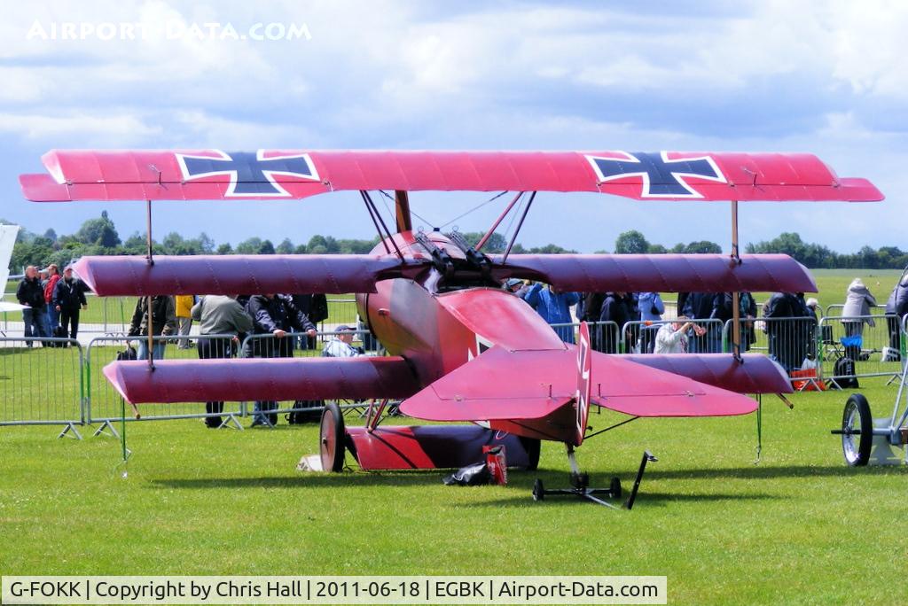 G-FOKK, 2006 Fokker Dr.1 Triplane Replica C/N PFA 238-14253, at AeroExpo 2011