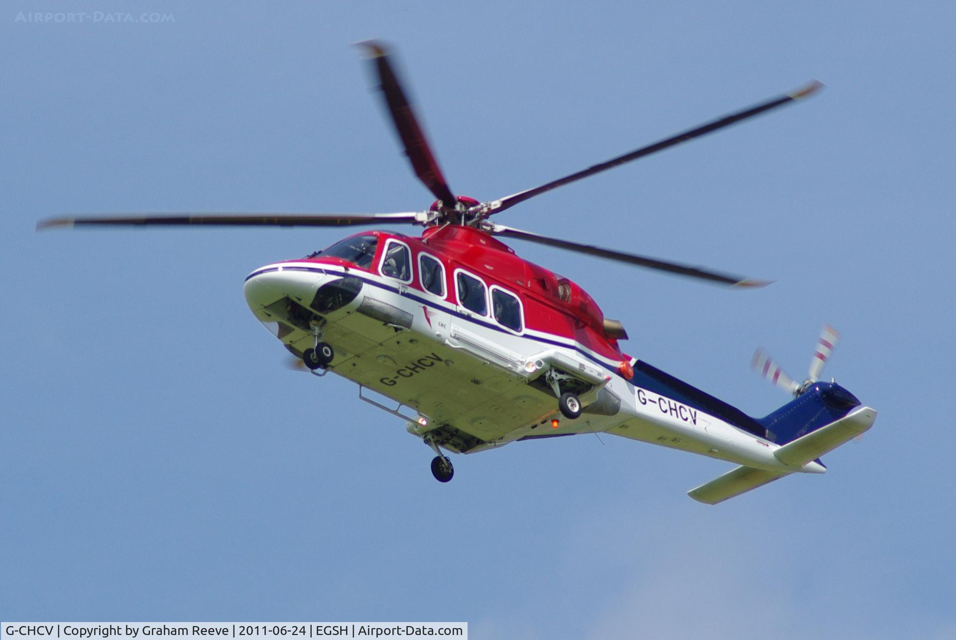 G-CHCV, 2007 AgustaWestland AW-139 C/N 41005, About to land.