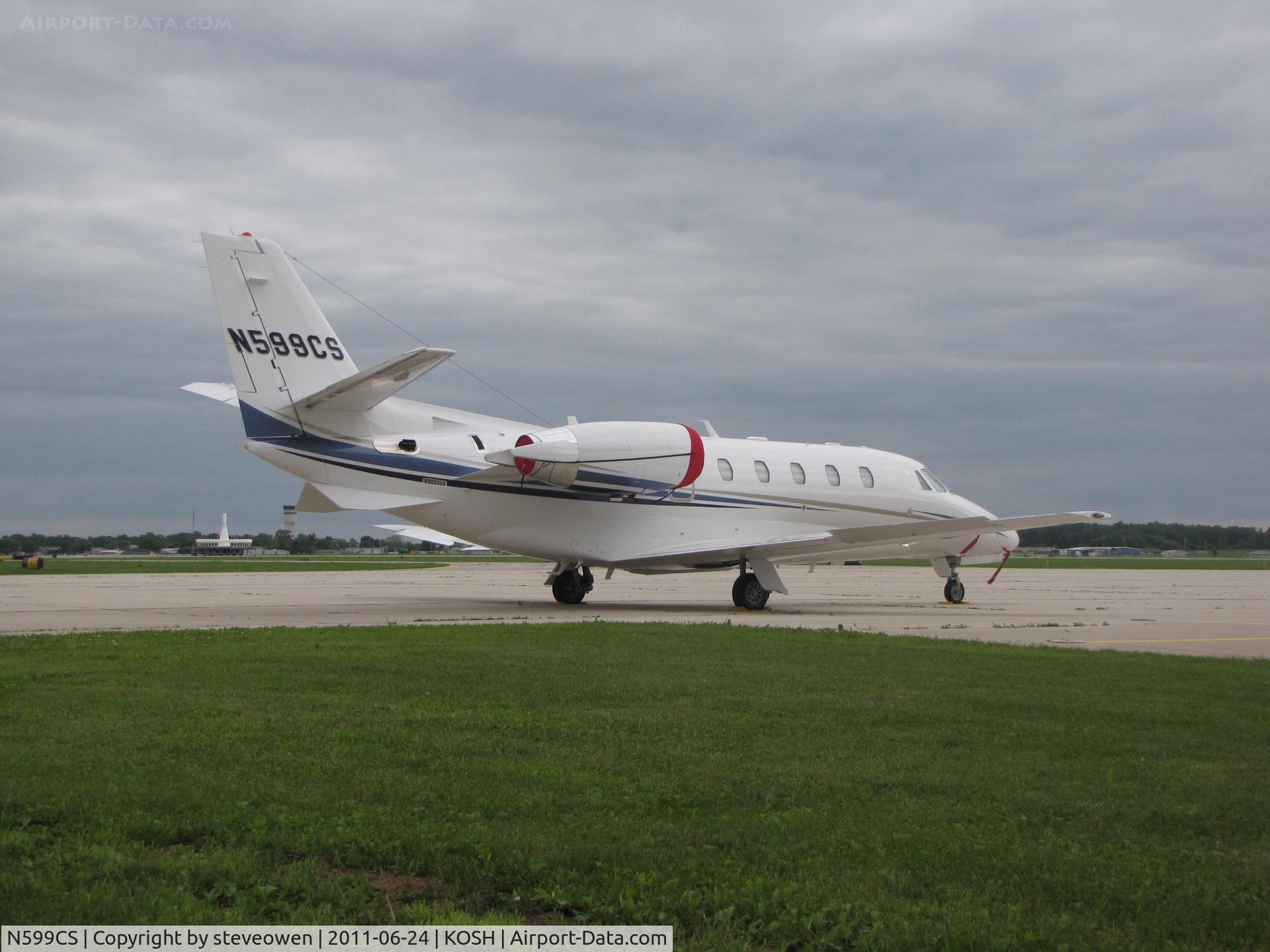 N599CS, 2011 Cessna 560 Citation XLS+ C/N 560-6083, Over night on the Orion Ramp @KOSH