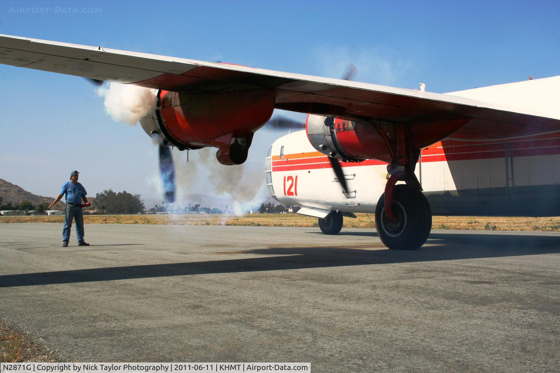 N2871G, Consolidated Vultee P4Y-2 Privateer C/N 66302, Starting up