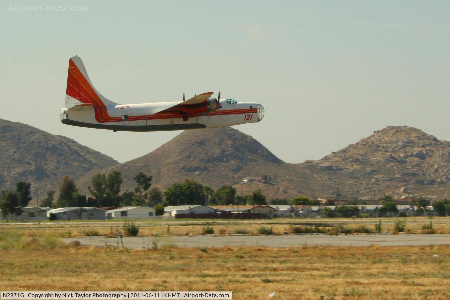 N2871G, Consolidated Vultee P4Y-2 Privateer C/N 66302, Low approach at Hemet