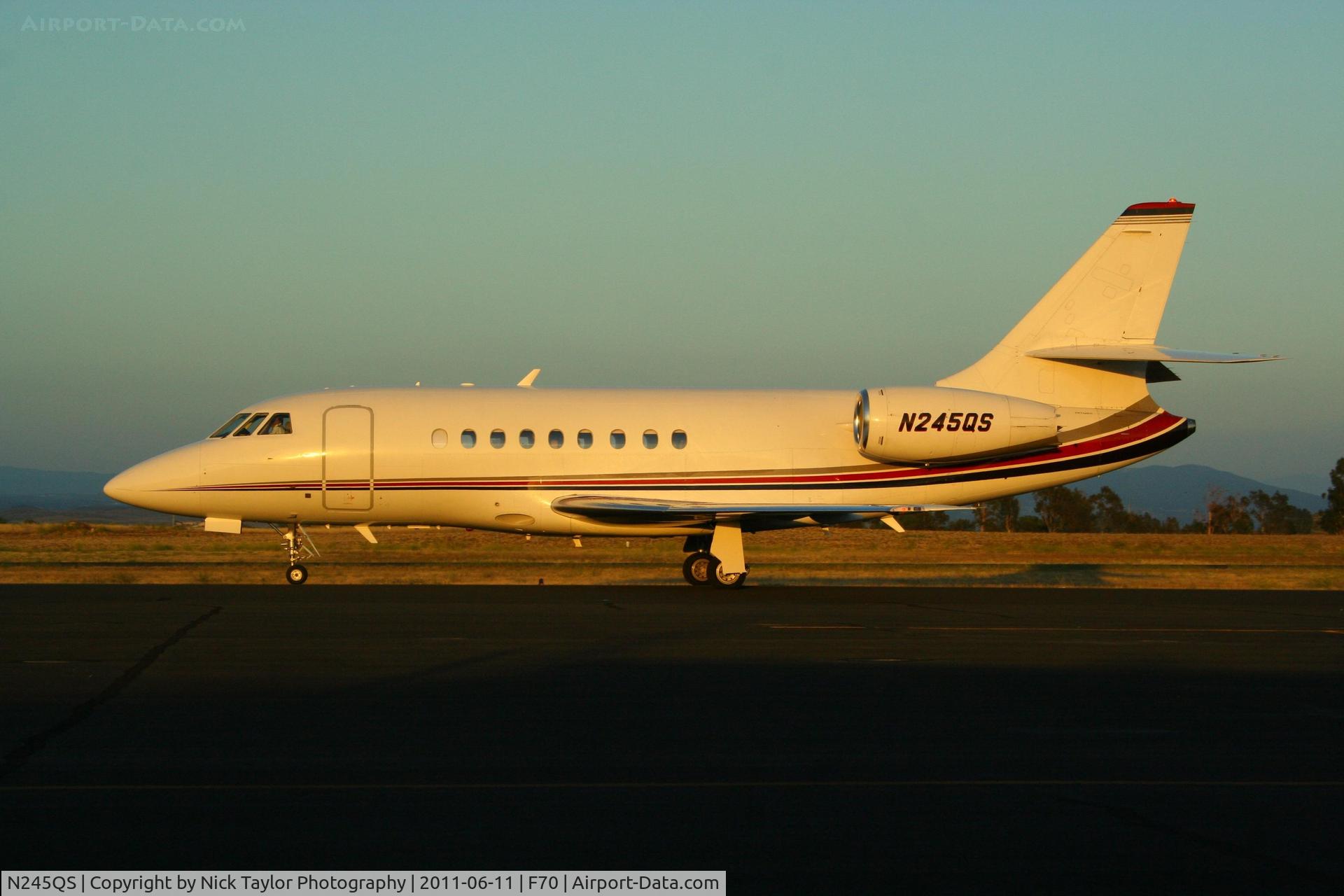 N245QS, 2001 Dassault Falcon 2000 C/N 145, Just landed at French Valley