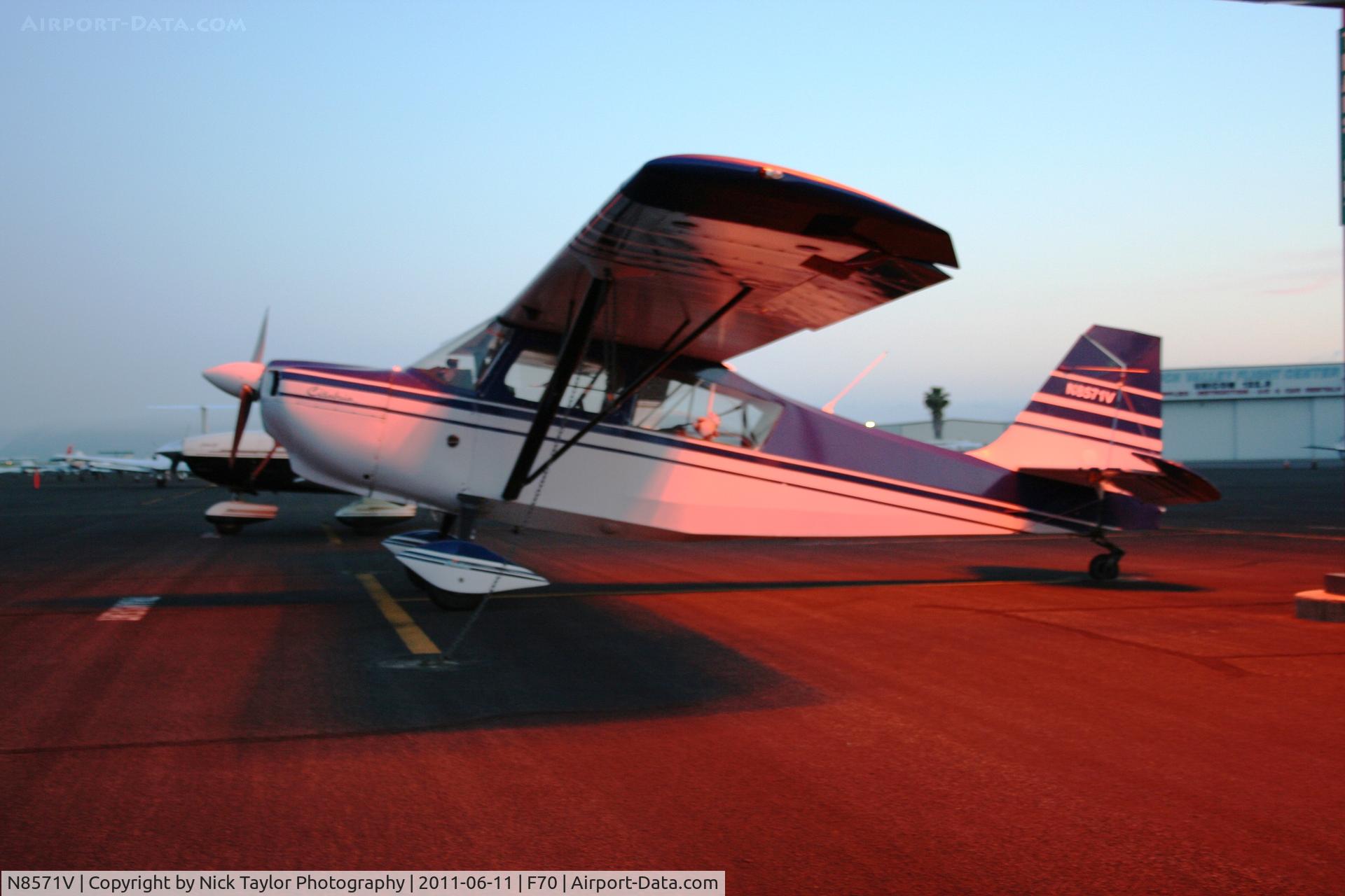 N8571V, 1974 American Champion 7GCAA Citabria C/N 1072-75, Parked at French Valley