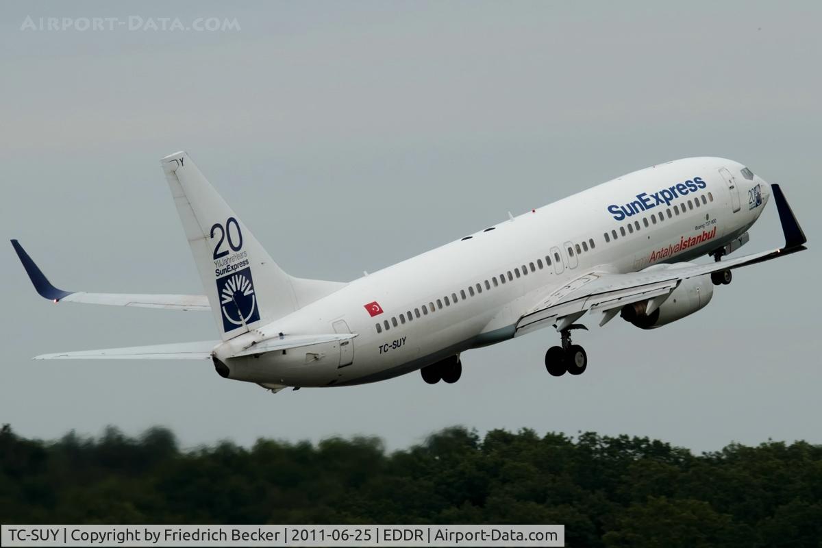TC-SUY, 2001 Boeing 737-86N C/N 30806, Zweibrücken Five Echo departure to Antalya