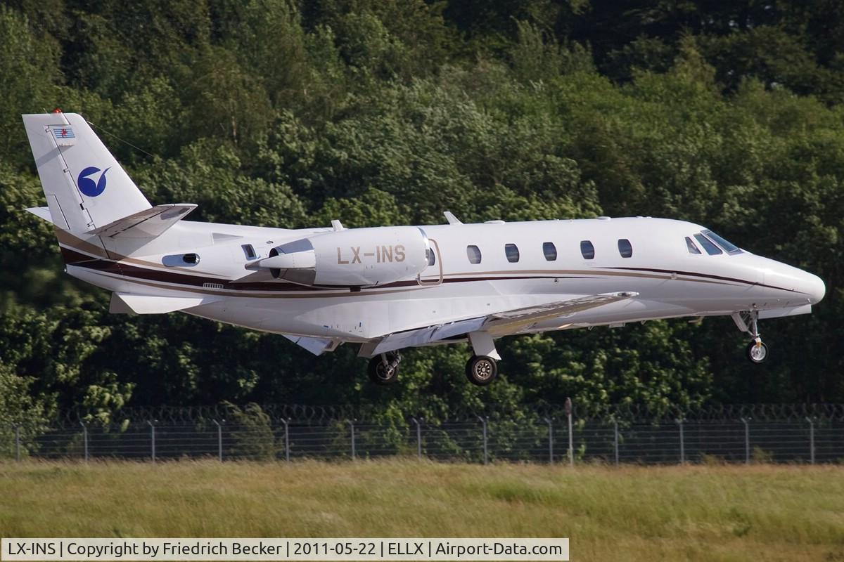 LX-INS, 2007 Cessna 560 Citation Excel C/N 560-5727, on final RW24