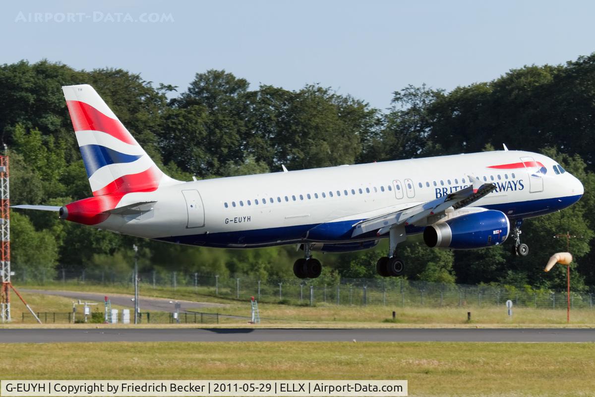 G-EUYH, 2010 Airbus A320-232 C/N 4265, on final RW24