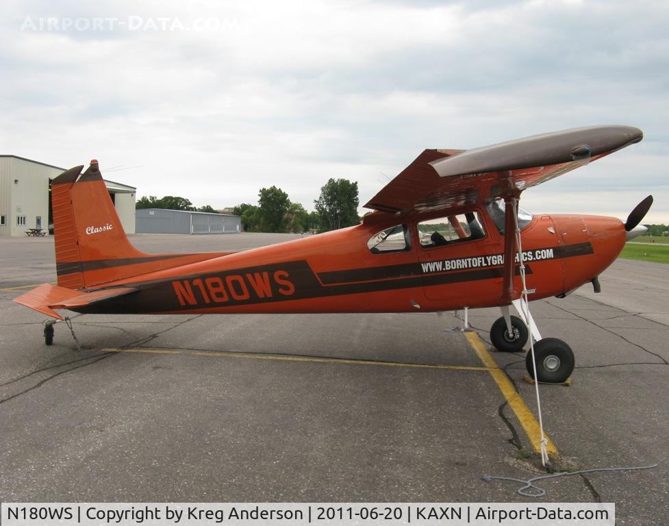 N180WS, 1954 Cessna 180 C/N 31771, Cessna 180 Skywagon on the line.