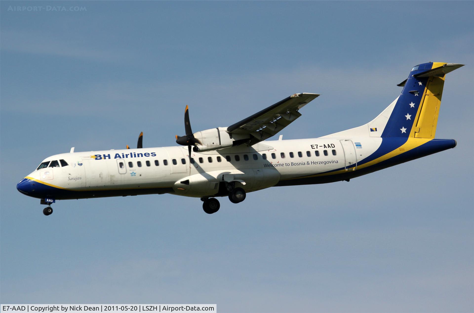 E7-AAD, 1995 ATR 72-212 C/N 464, LSZH/ZRH