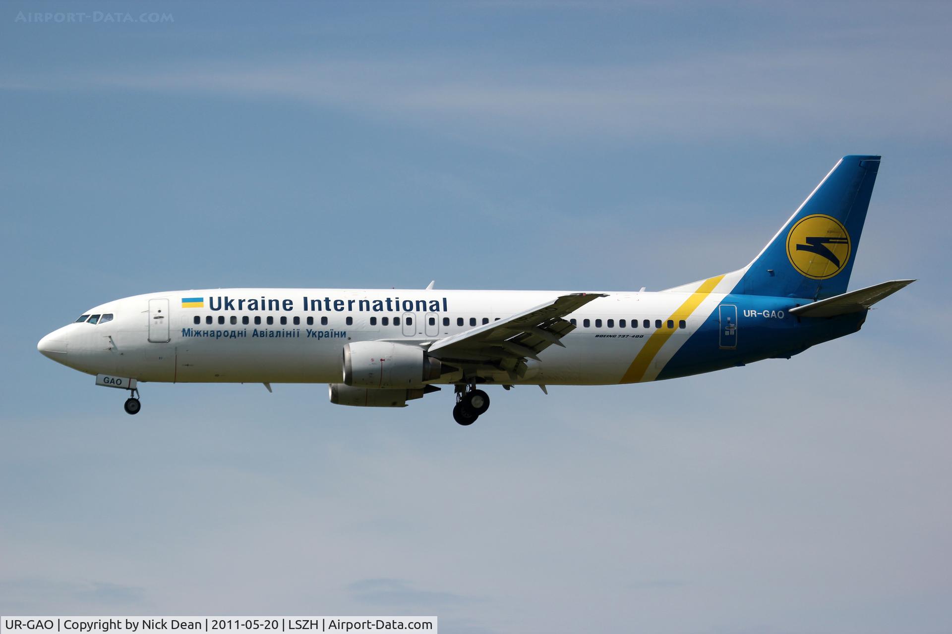 UR-GAO, 1991 Boeing 737-4Z9 C/N 25147, LSZH/ZRH