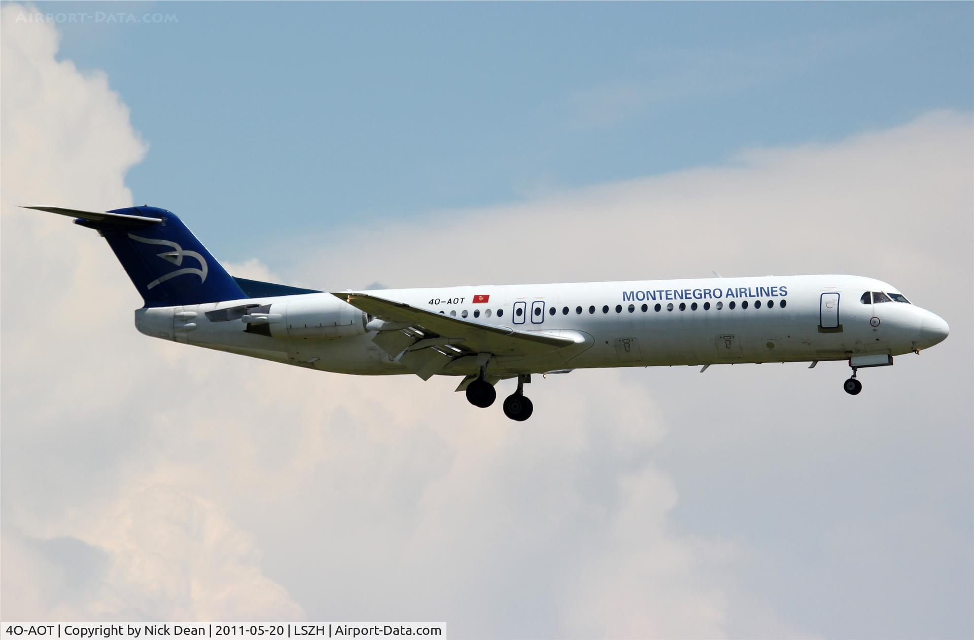 4O-AOT, 1991 Fokker 100 (F-28-0100) C/N 11350, LSZH/ZRH