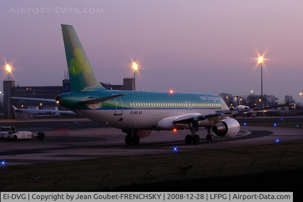 EI-DVG, 2007 Airbus A320-214 C/N 3318, AER LINGUS by night CDG T1