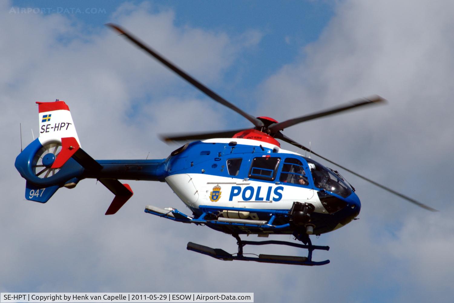 SE-HPT, 2001 Eurocopter EC-135P-2+ C/N 0207, Police helicopter 947 leaving Västerås Hässlö airport, Sweden.