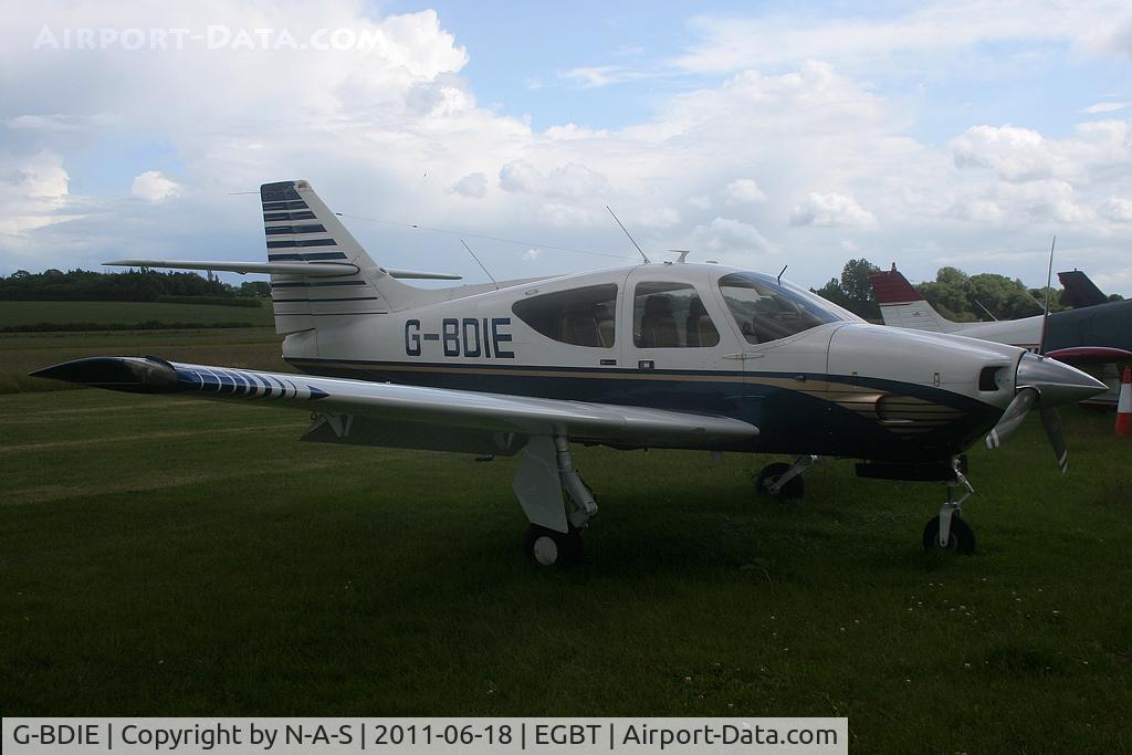 G-BDIE, 1975 Rockwell International 112 Commander C/N 342, Parked on the grass