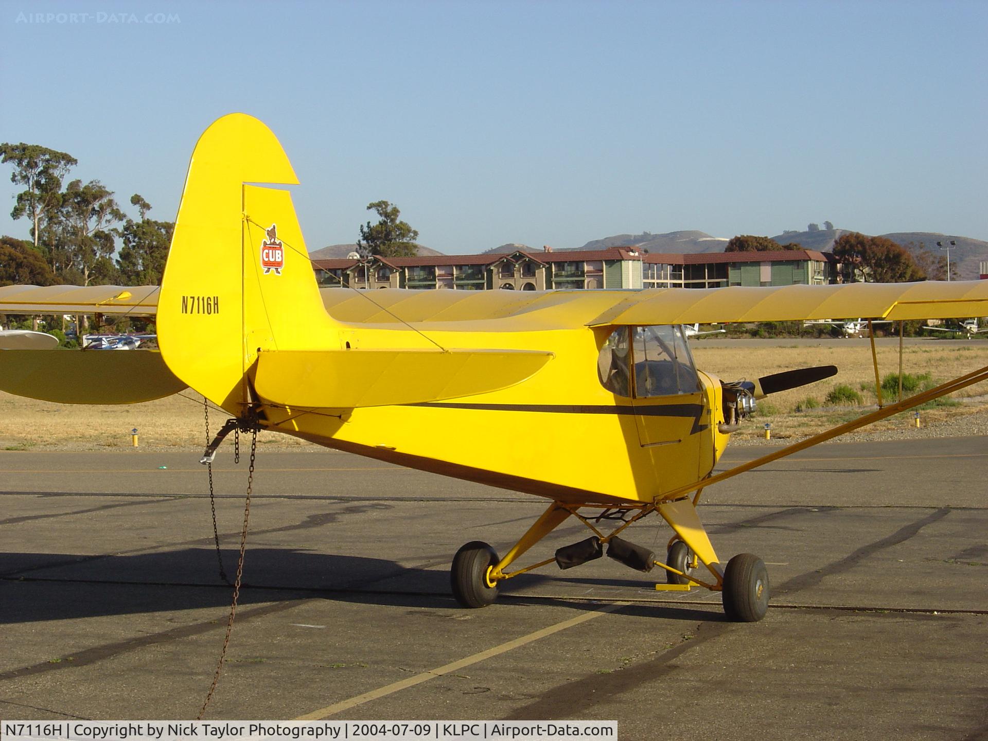 N7116H, 1946 Piper J3C-85 C/N 20589, On display at the Lompoc Piper Cub Fly-in