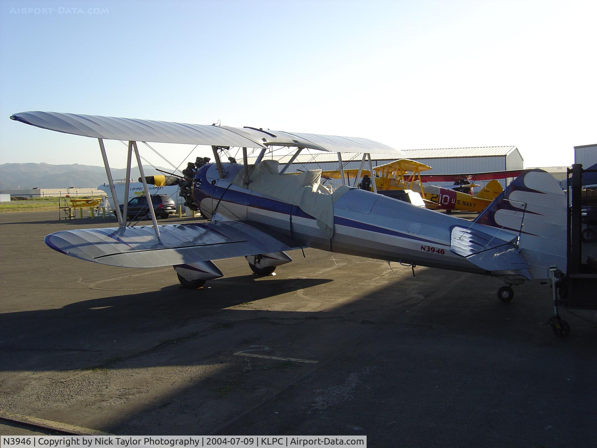 N3946, 1941 Boeing A75N1(PT17) C/N 75-1910, On display at the Lompoc Piper Cub Fly-in
