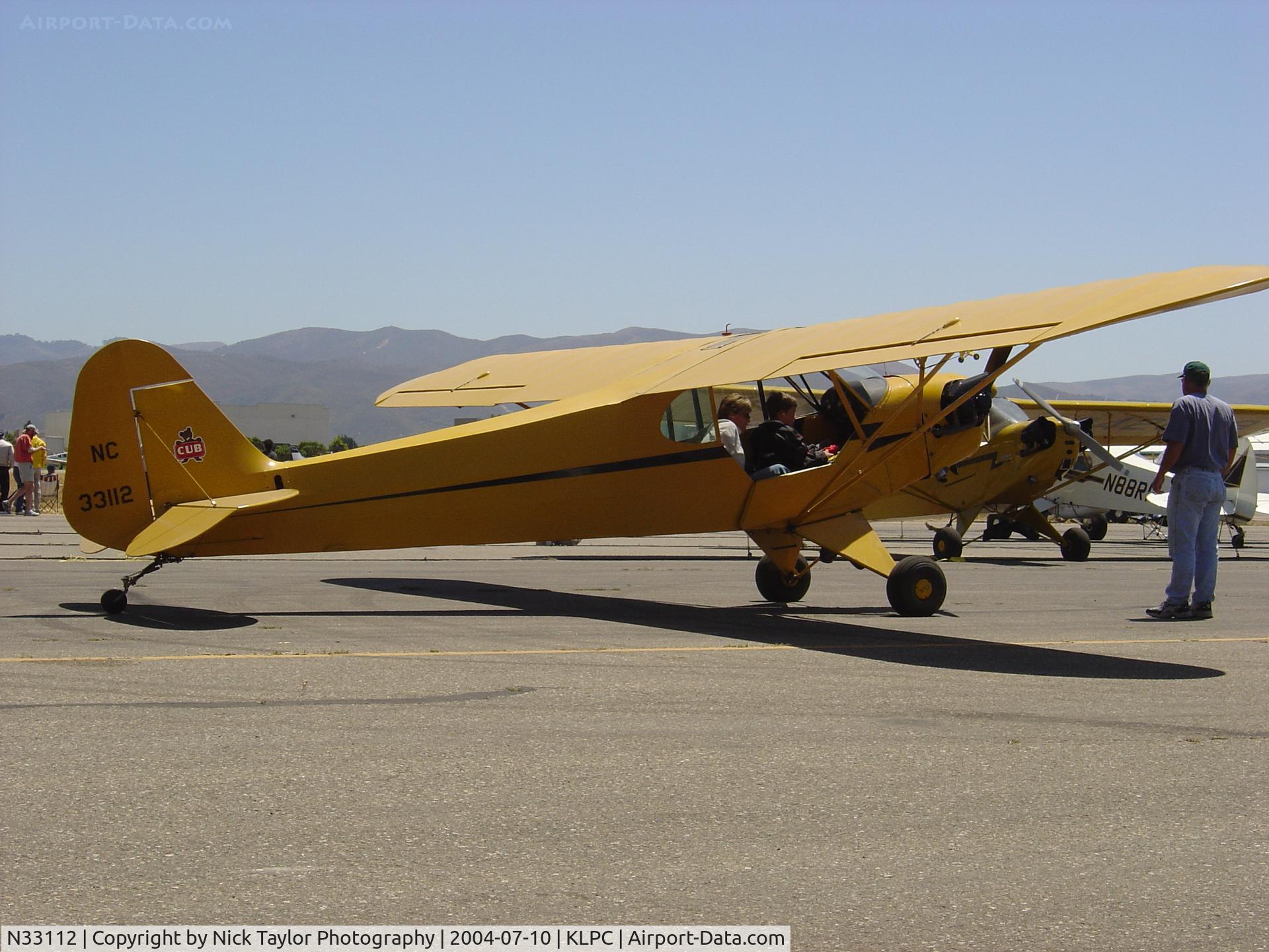 N33112, 1940 Piper J3C-65 Cub Cub C/N 5830, On display at the Lompoc Piper Cub Fly-in