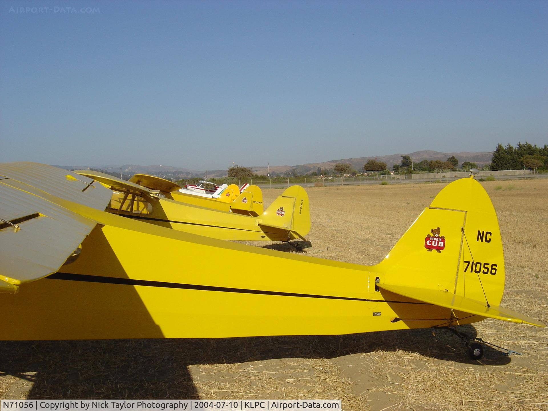 N71056, 1946 Piper J3C-65 Cub C/N 18077, On display at the Lompoc Piper Cub Fly-in