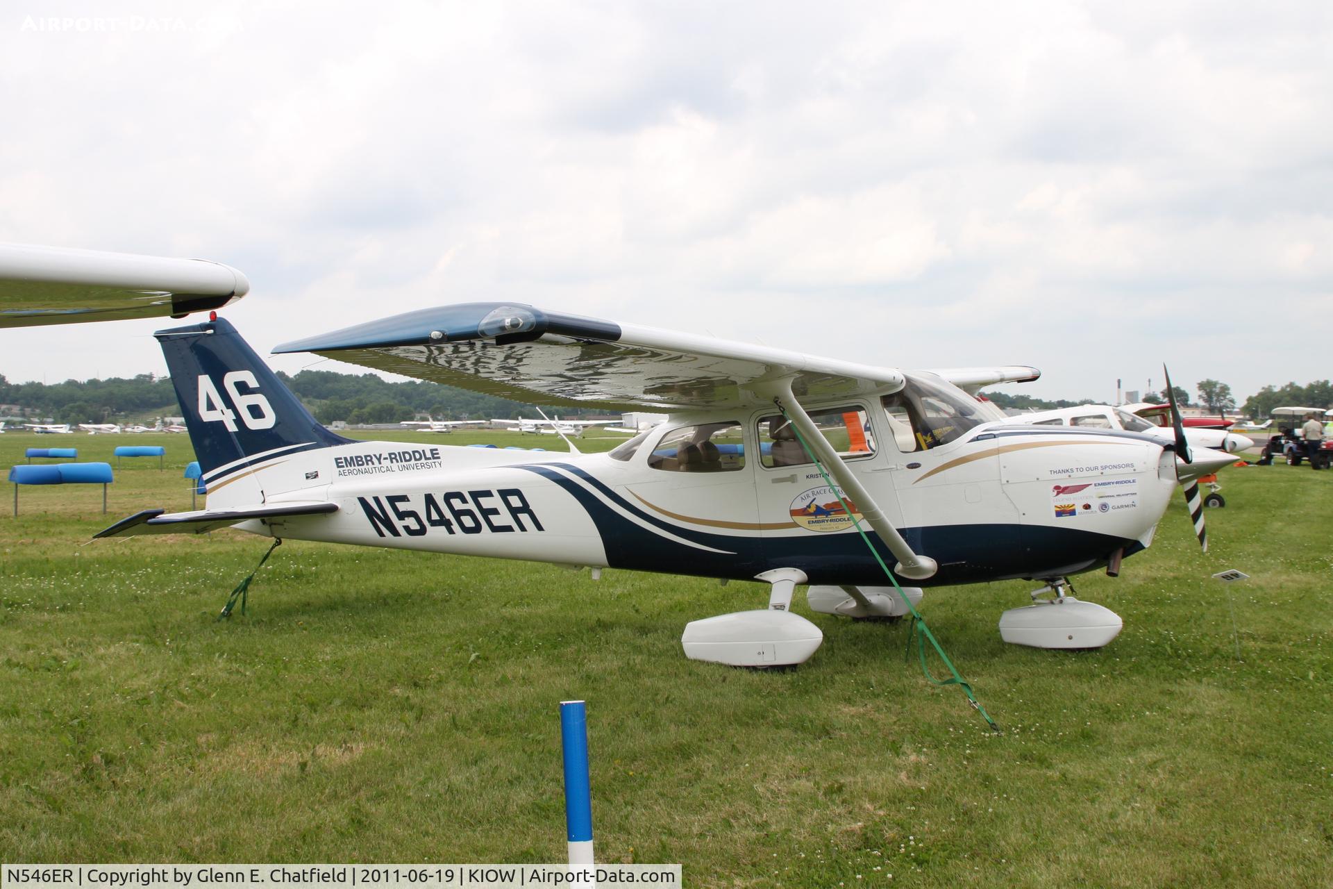 N546ER, 2007 Cessna 172S C/N 172S10575, In town for the 99s' Air Race Classic. Iowa City starting point dropped due to weather.