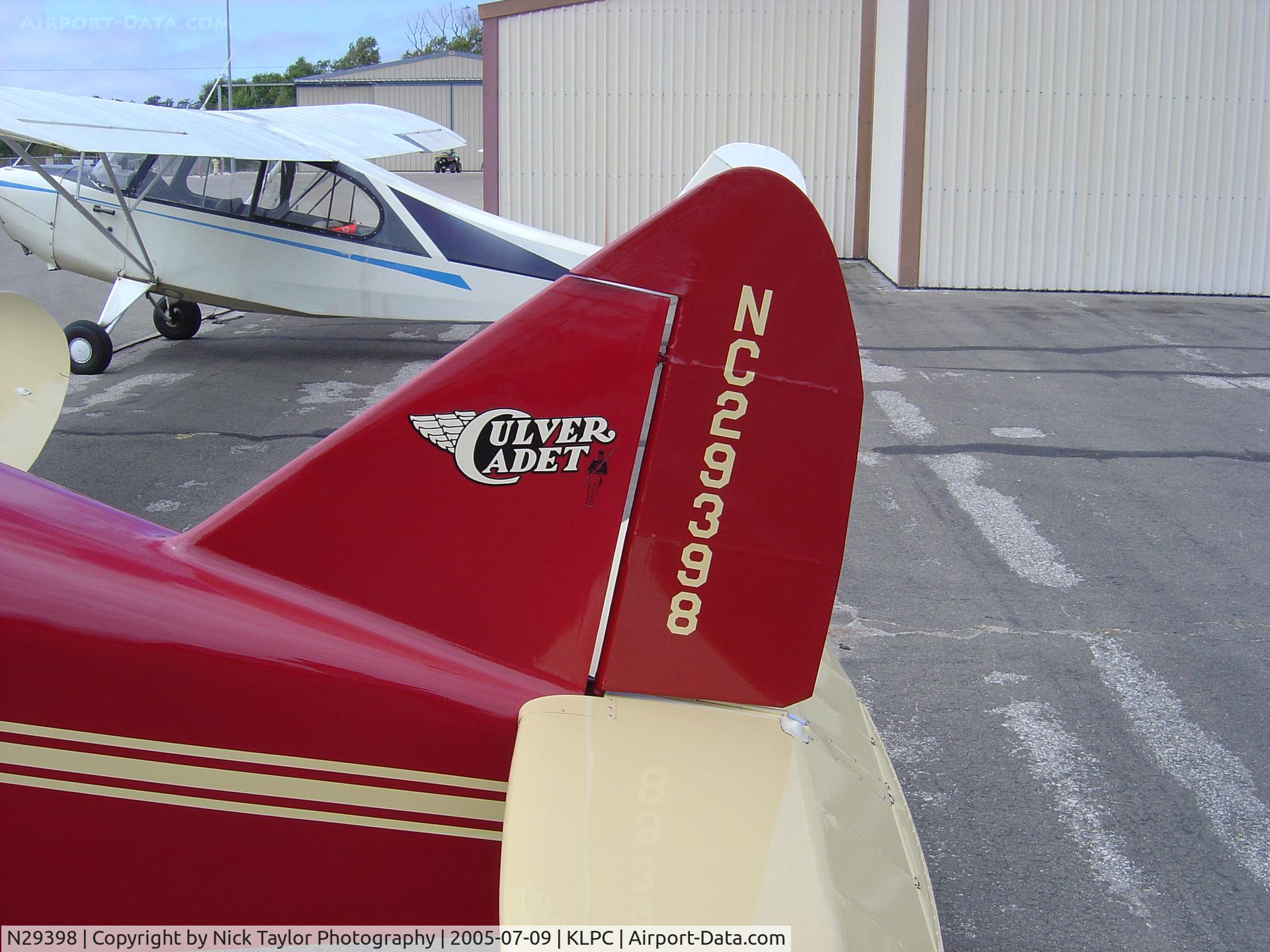 N29398, 1940 Culver LCA C/N 191, On display at the Lompoc Piper Cub Fly-in