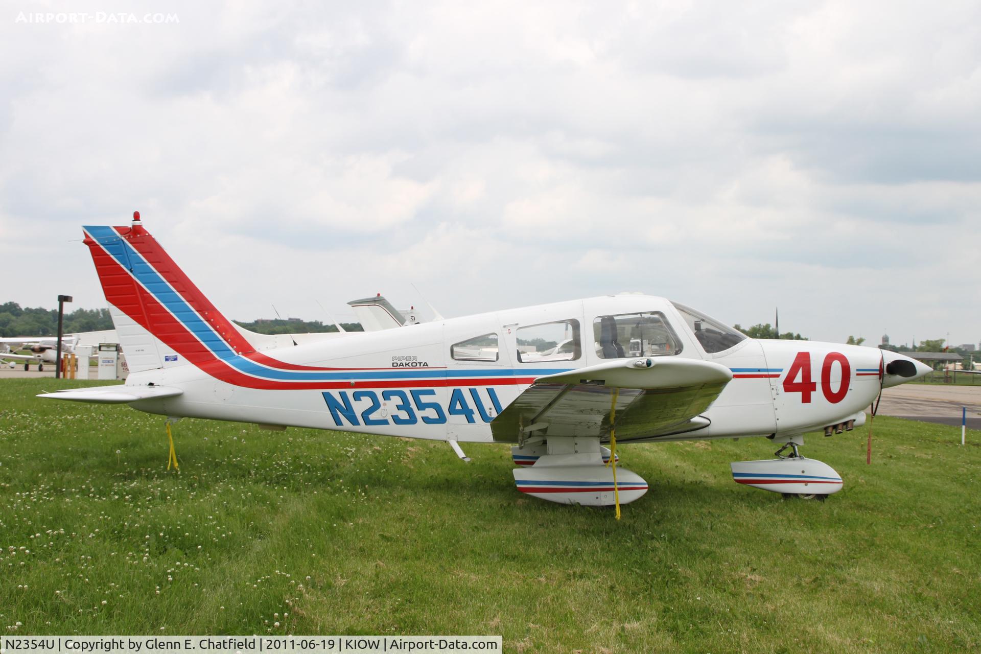 N2354U, 1979 Piper PA-28-236 Dakota C/N 28-7911304, In town for the 99s' Air Race Classic. Iowa City starting point dropped due to weather.
