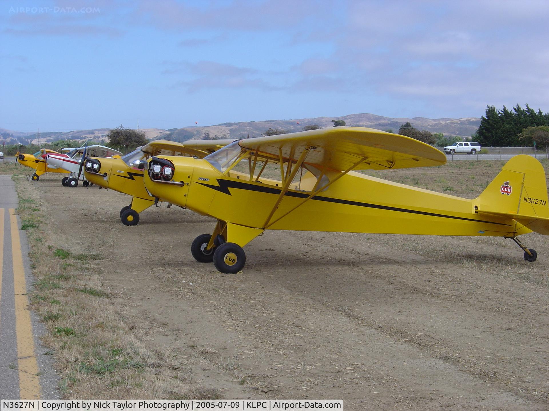 N3627N, 1947 Piper J3C-65 Cub C/N 22879, On display at the Lompoc Piper Cub Fly-in