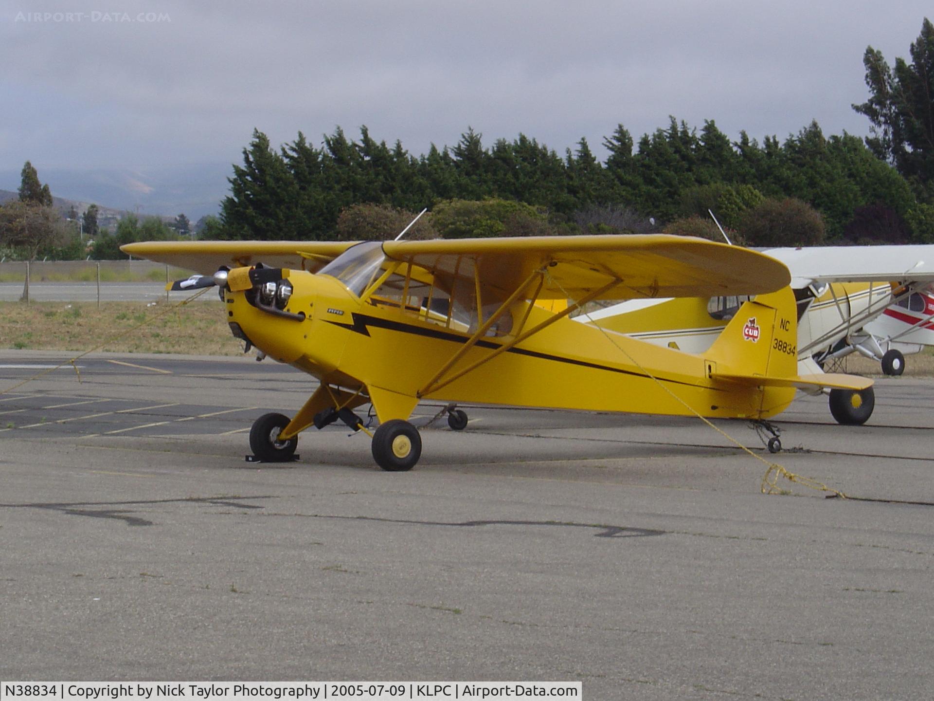N38834, 1941 Piper J3F-65 Cub C/N 7321, 1st Aircraft I soloed on display at the Lompoc Piper Cub Fly-in