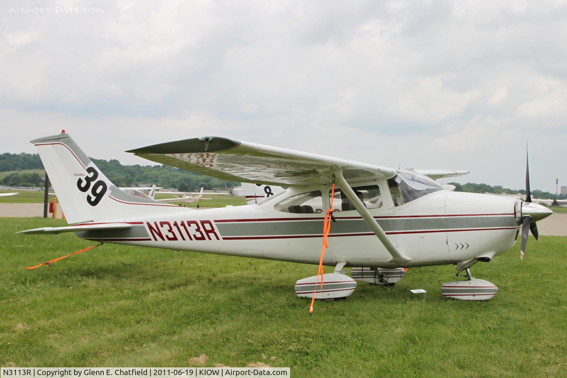 N3113R, 1967 Cessna 182L Skylane C/N 18258513, In town for the 99s' Air Race Classic. Iowa City starting point dropped due to weather.