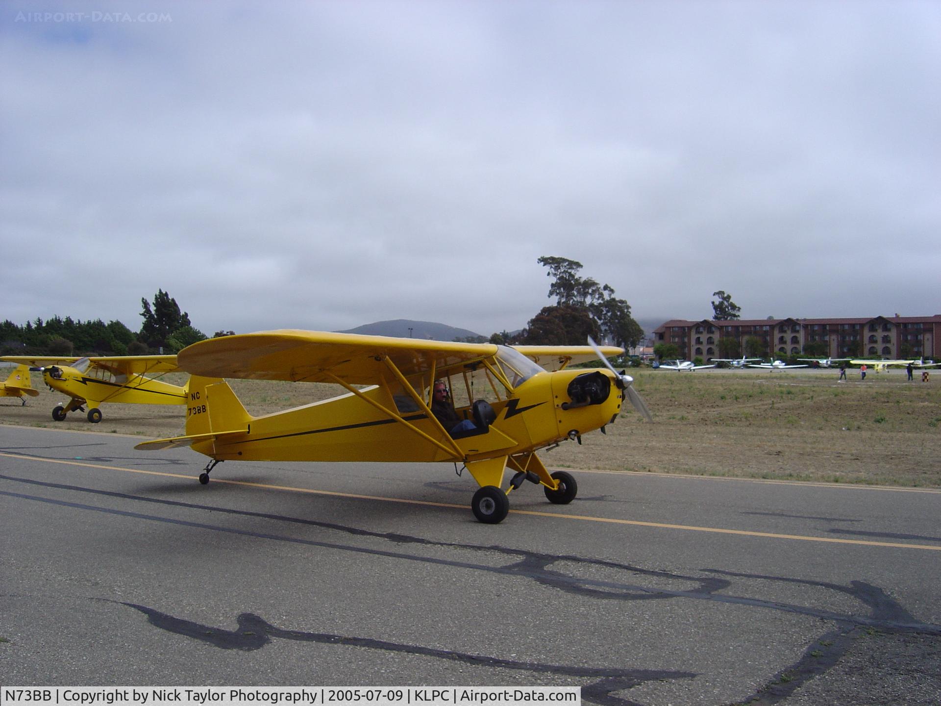 N73BB, 1946 Piper J3C-65 Cub Cub C/N 15553, On display at the Lompoc Piper Cub Fly-in