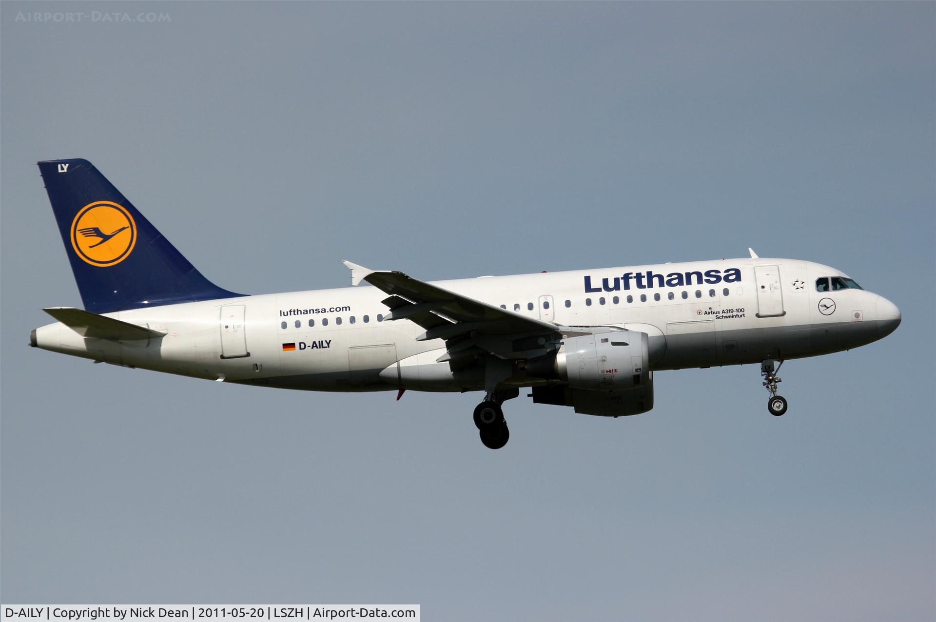 D-AILY, 1998 Airbus A319-114 C/N 875, LSZH/ZRH