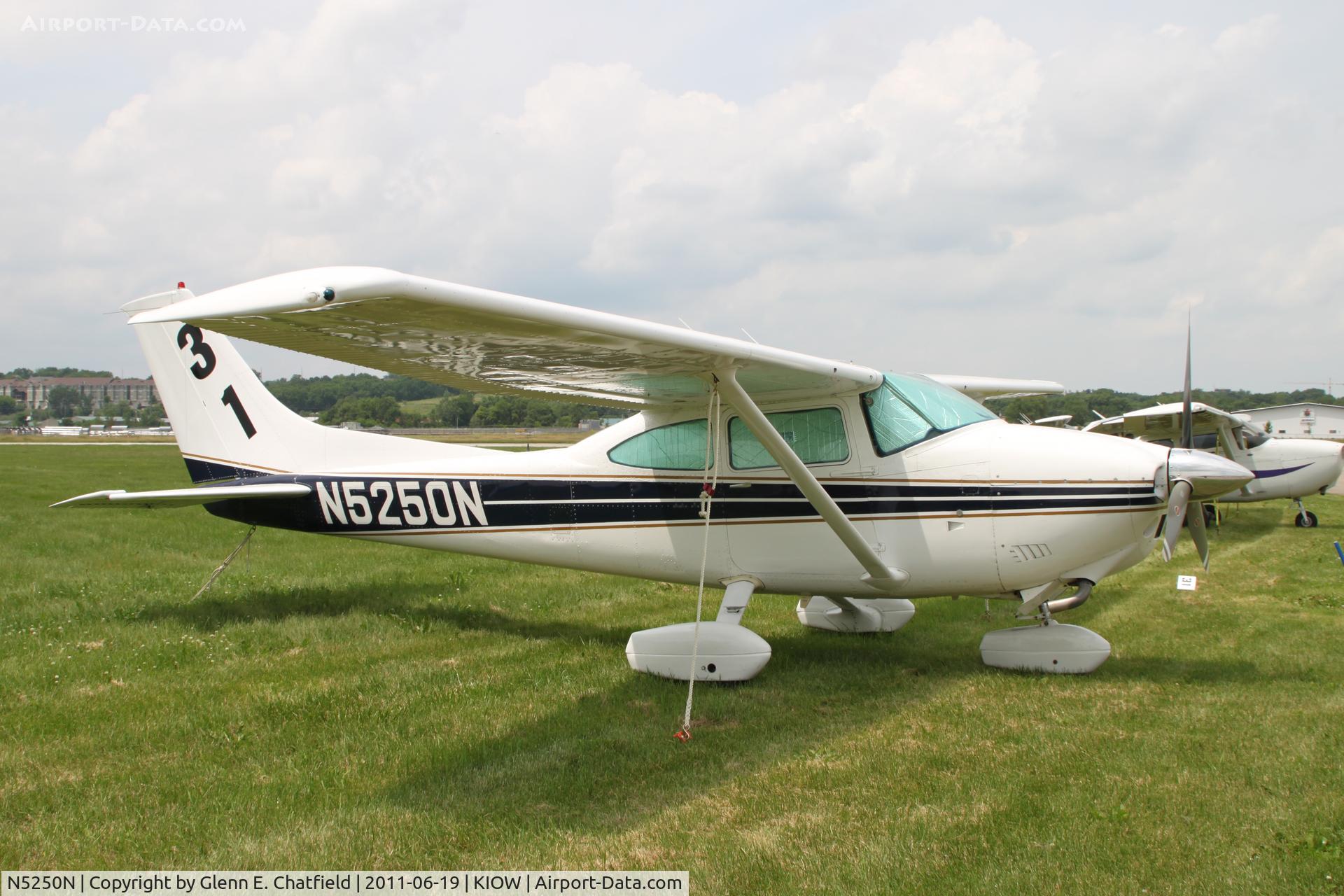 N5250N, 1980 Cessna 182Q Skylane C/N 18267599, In town for the 99s' Air Race Classic. Iowa City starting point dropped due to weather.