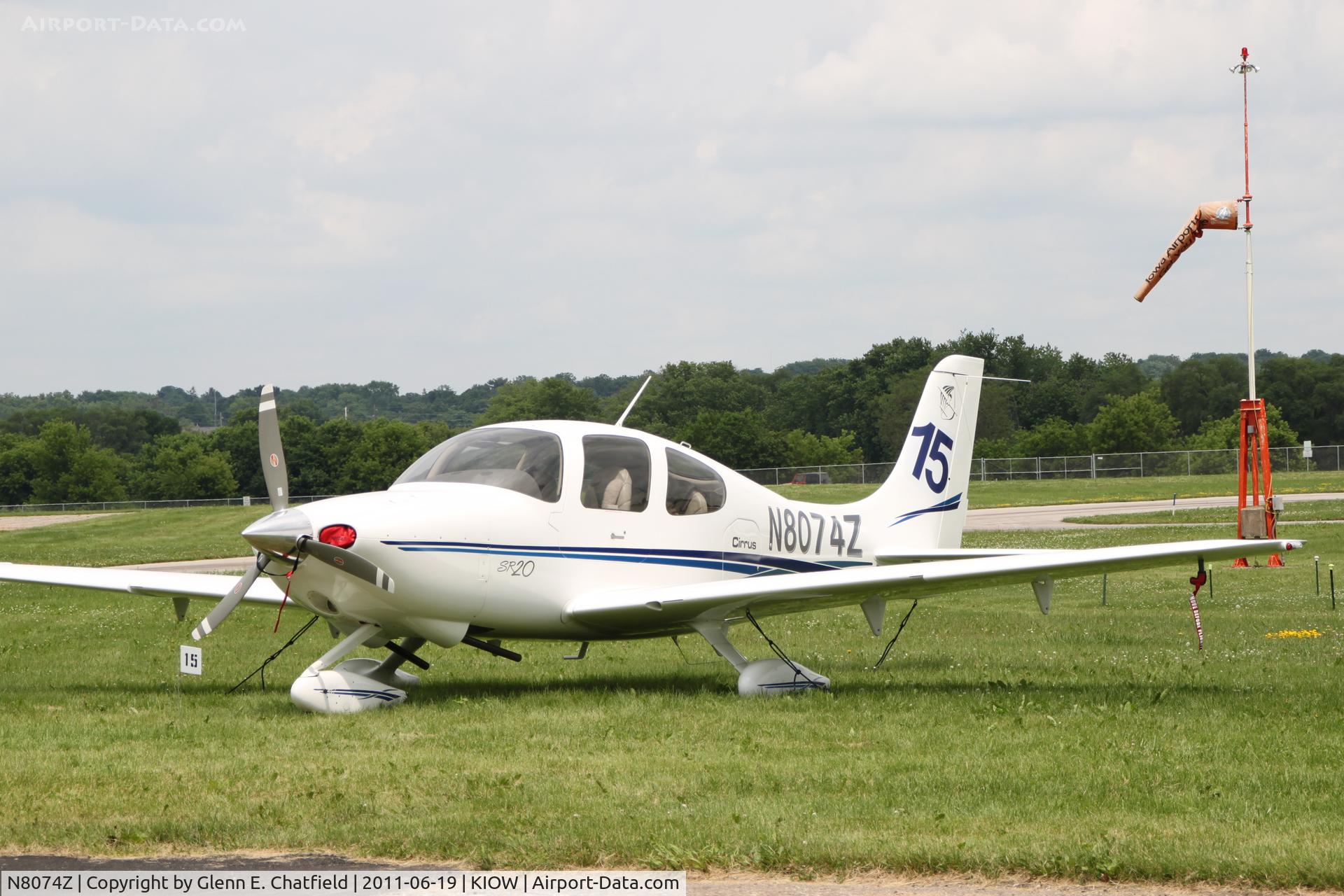 N8074Z, Piper PA-28-181 C/N 28-8090063, In town for the 99s' Air Race Classic. Iowa City starting point dropped due to weather.