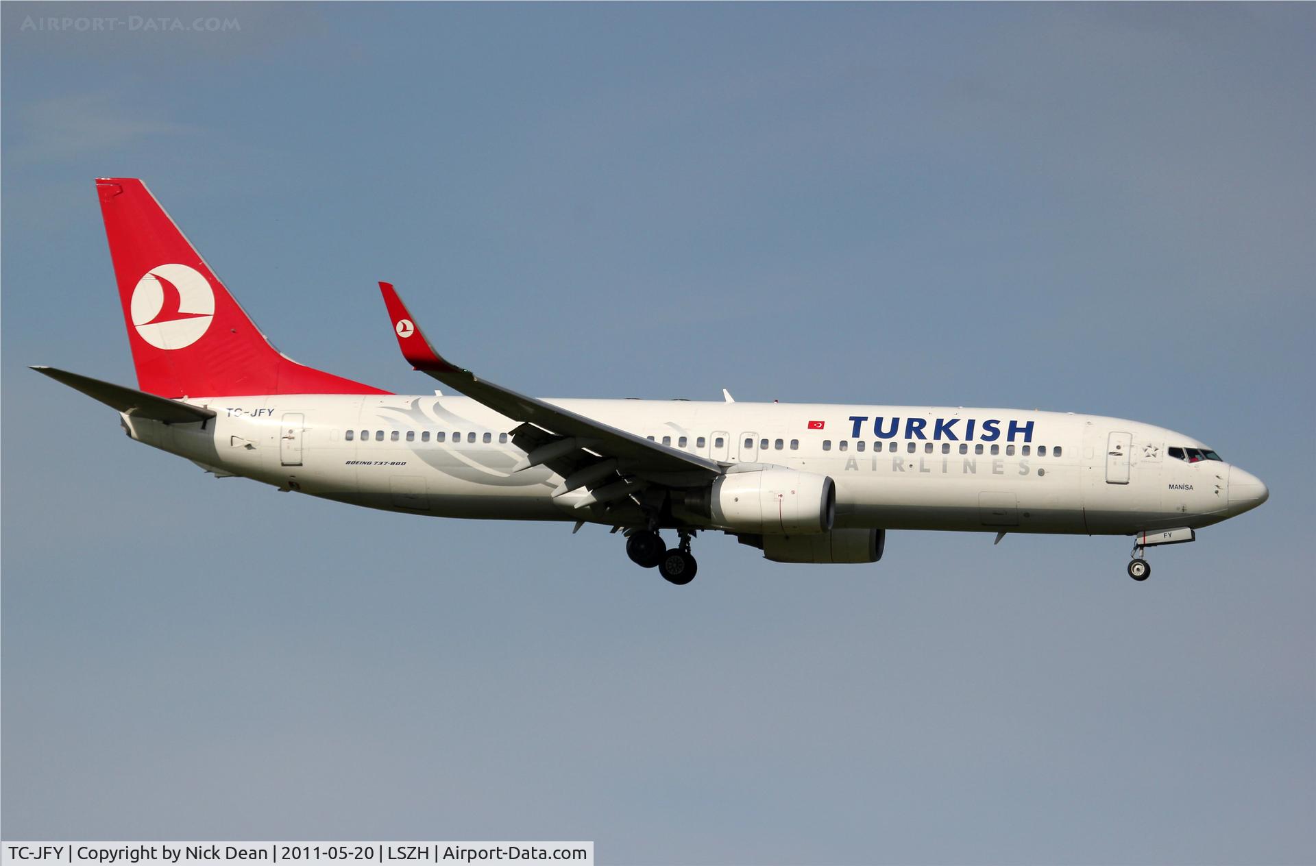 TC-JFY, 2000 Boeing 737-8F2 C/N 29783/497, LSZH/ZRH
