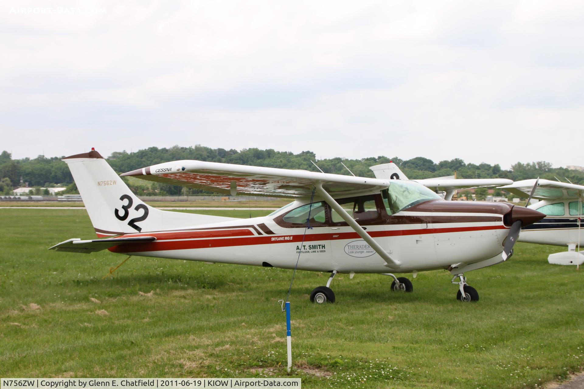 N756ZW, Cessna R182 Skylane RG C/N R18201208, In town for the 99s' Air Race Classic. Iowa City starting point dropped due to weather.