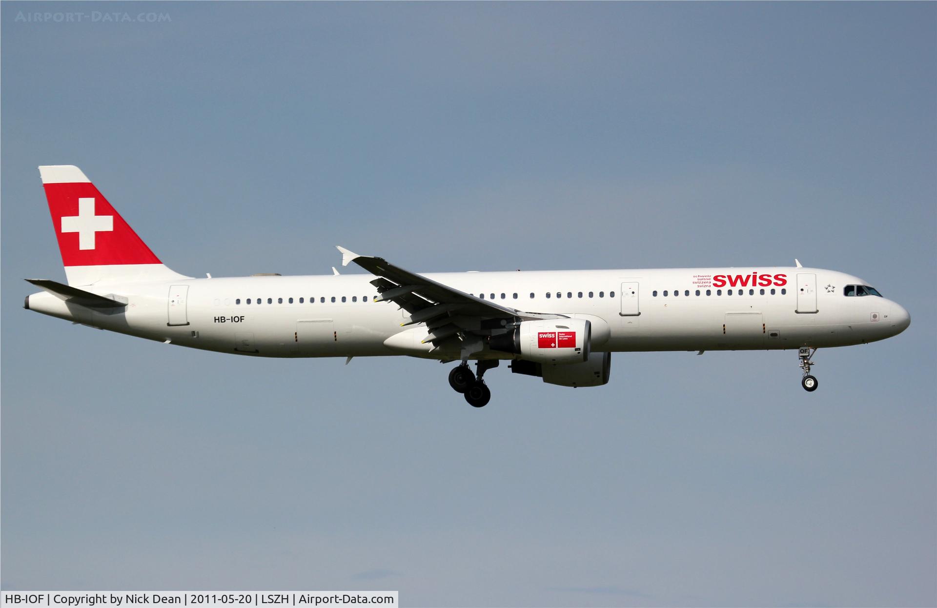 HB-IOF, 1995 Airbus A321-111 C/N 541, LSZH/ZRH